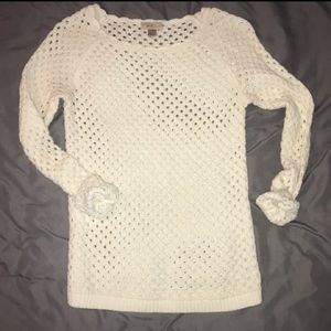 Loft size SP white hole sweater